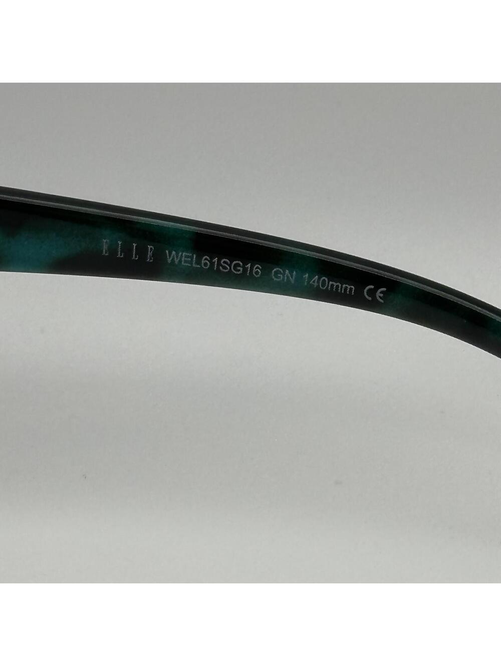 ELLE Women's Oversized Square Teal & Black Tortoise Sunglasses - Picture 6 of 10